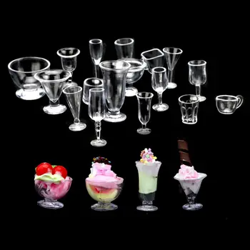 Transparentné HOBBY Hračky, Bábiky Kuchyňa domček pre bábiky Príslušenstvo Ice Cream Misy Miniatúry Fire Mini Cup Simulácia Riadu
