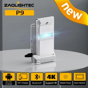ZAOLIGHTEC P9 4K, Smart Krátke Hodiť Android Projektor pre Domáce Kino 1000 ANSI Lumenov DLP Ultra HD Vonkajšie Prenosné Projektory