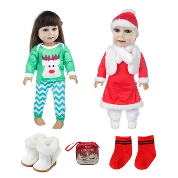 Bábiky Vianočné Oblečenie Set pre 18-palcové Dievča Bábiky Dovolenka Zábavnom Obliecť Oblek Party Oblečenie a Príslušenstvo