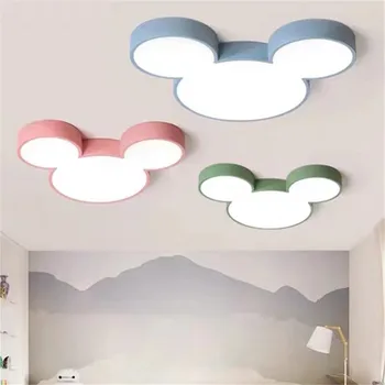 Roztomilý minimalistický stropné svietidlo Nordic Tvorivé mickey mouse svetlo Dieťa Krytý Diaľkové Ovládanie Dekor deti miestnosti dekorácie svetla