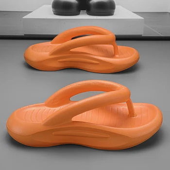 Flip-flops lete nové pánske hrubé-soled soft-soled papuče vonkajšie bežné pláže topánky plus veľkosť priedušná pohodlné sandále